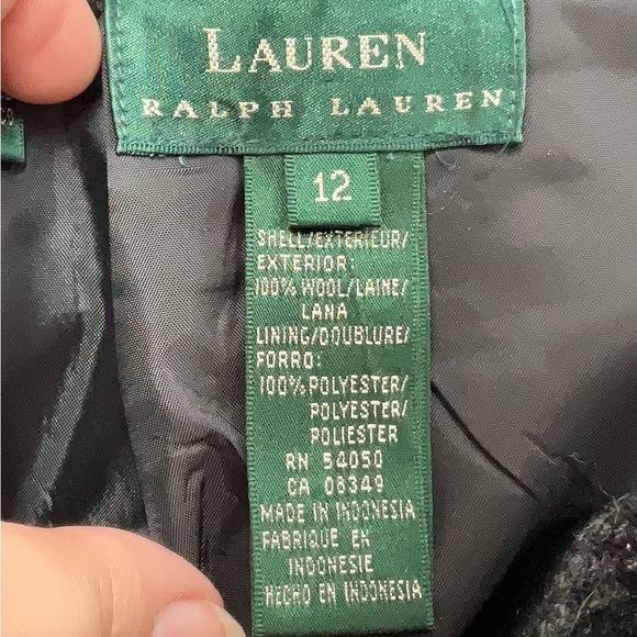 Vintage LRL Ralph Lauren Classic Black Grey Speckled Wool A Line Skirt Size 12 L - Picture 4 of 6